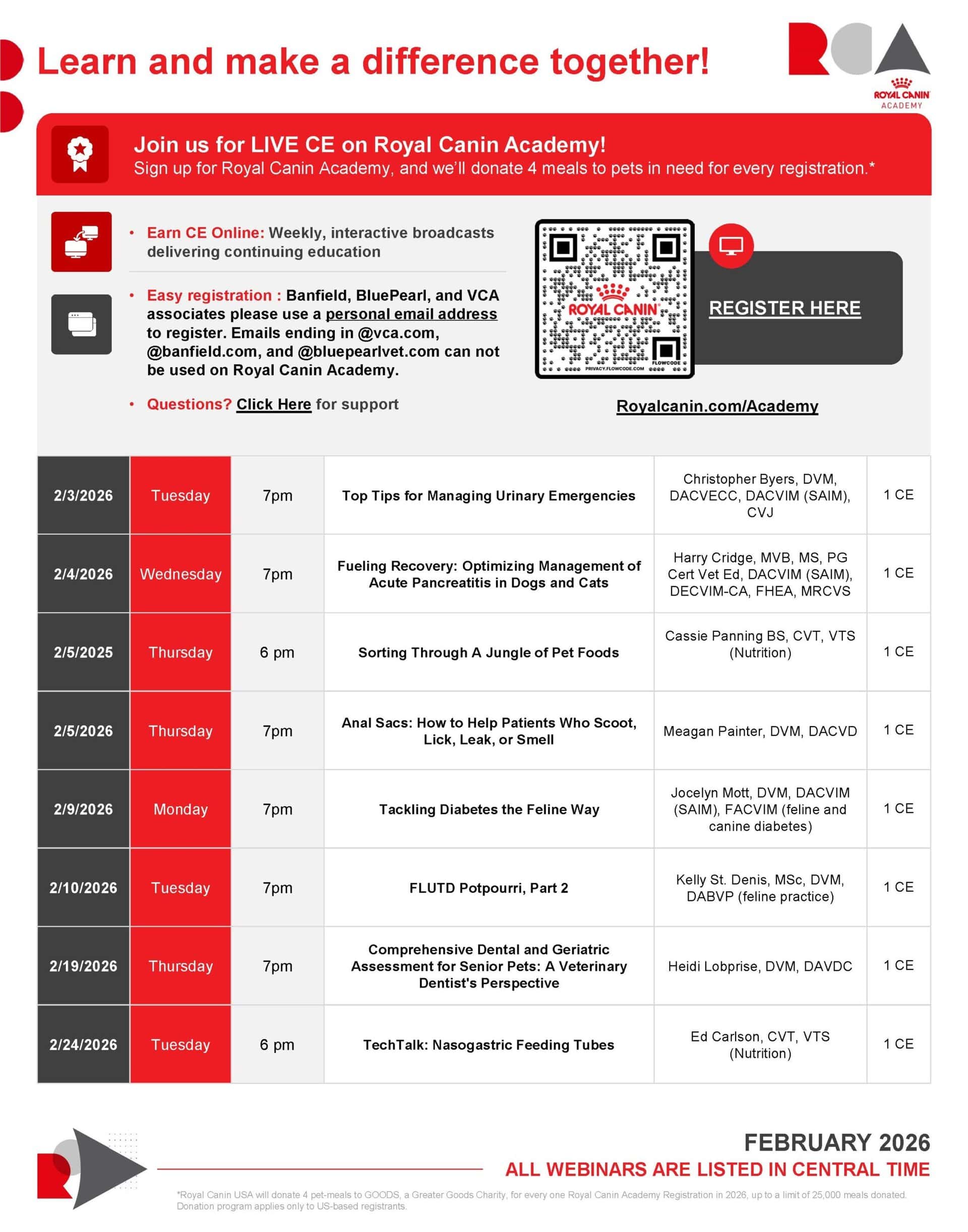 Feb 2026 RCA Flyer scaled NEW and FREE Online CE with Royal Canin Live! February 2026